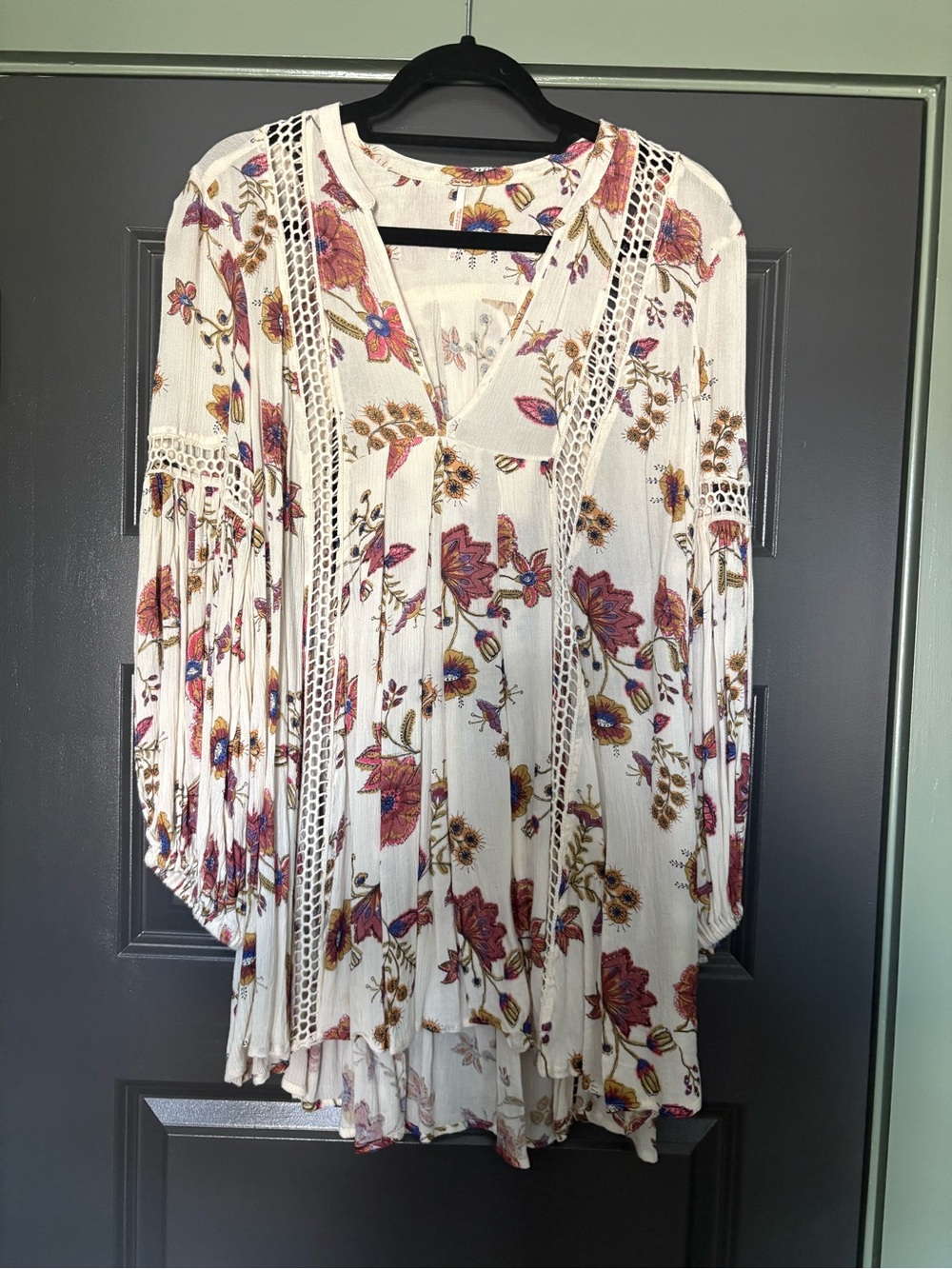 Free People Floral Crochet Tunic Dress